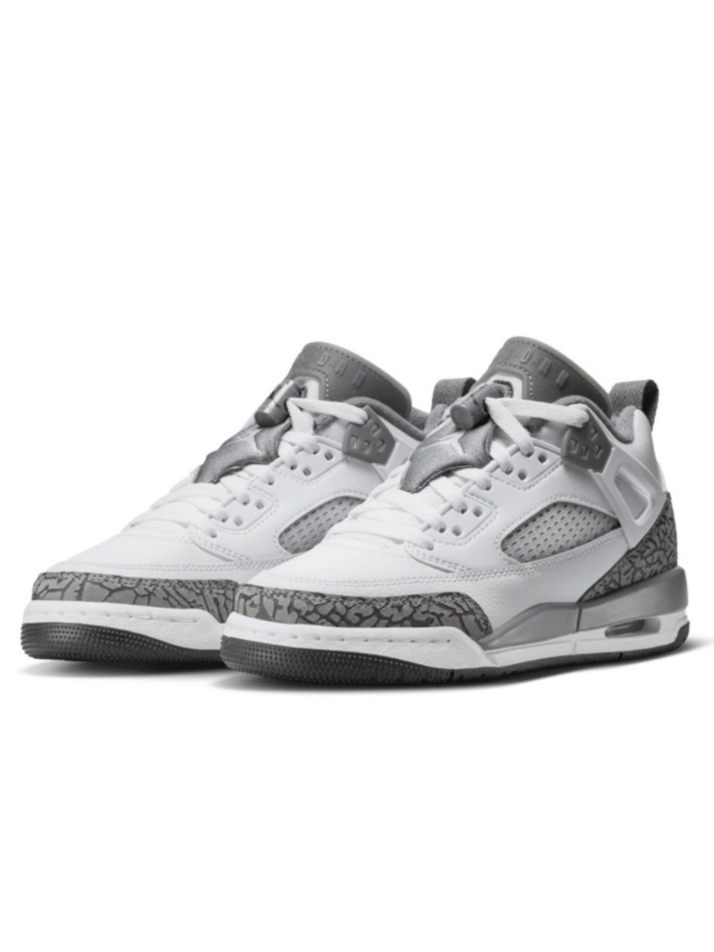 7W/5.5Y- Jordan Spizike low Gs white/cool grey